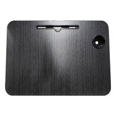 品屋 床上小桌板 70*48*32 無抽屜（卡槽+杯托）, 拉絲黑