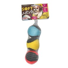 DoggyMan 多格漫 耐咬軟式球型玩具 3顆 犬用, 85774, 1組