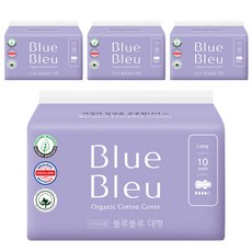 Blue Bleu 蝶翼型超薄衛生棉, 大型(28cm), 10片, 4包