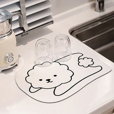 cofv 珪藻土餐具瀝水墊 L, 可愛狗狗