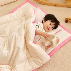 Jjamjago 幼兒用DoReMi手提包型午睡被套組 分離式, 新粉紅色