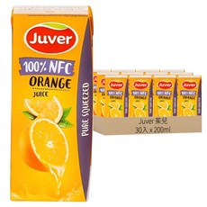 Juver 茱兒 柳橙汁, 200ml 鮮榨柳橙汁, 30入