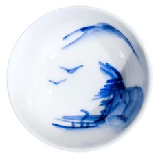 佐和陶瓷 藍繪山水清酒杯 陶瓷材質 容量30mL 適用溫度-30°C~100°C 日本產, 1個