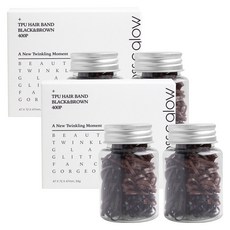 gloss&glow 方便收納 牢固髮圈 200p 組, 黑色,棕色, 4套