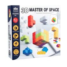 Puzzle 3D建構空間大師 邏輯魔方積木玩具 7片, 1盒, 混和顏色