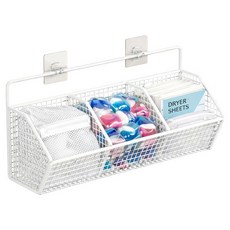 오템 벽걸이 칸막이 수납함 3칸 + 스티커 2p 세트, 화이트, 1세트