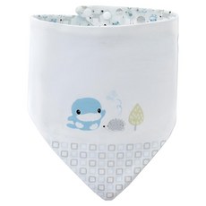 KU.KU Duckbill 酷咕鴨 竹纖有機棉格紋三角領巾, 高吸濕排汗, 防蟎抗臭, 塵霧藍森, 1條, 35x20公分、38x20公分