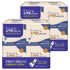 디어스킨 에어엠보 날개형 오버나이트, 슈퍼롱, 8개입, 8개