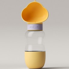 ARTIPET 寵物簡易便攜式飲水瓶+飼料桶, 黃色(S), 1個