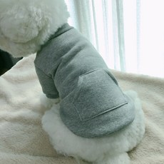 Pet Design 狗狗口袋大學T, 灰色