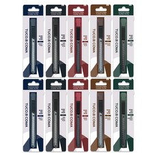 투코비 코마 컴포트그립 특수코팅 블랙날 커터칼 5종세트, 혼합색상, 2세트