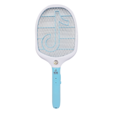 SUPA FINE 勳風 三層充電式蚊拍 帶強力LED照明燈, 白色 + 藍色