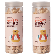 펫트리온 반려동물 트릿 유산균함유 동결건조 간식, 닭가슴살, 160g, 2개