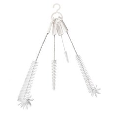 日本SP SAUCE 大小壺嘴清潔4件刷 大型 22.5cm + 中型 20.5cm + 小型 16cm粗小型 10cm 24g 2個, 白色 + 銀色, 1組