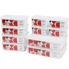 Mamas Tong 透明方形冰箱整理收納容器 4號 自然色, 1套