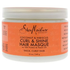 Shea Moisture 椰油牡丹捲翹光澤滋潤髮膜, 340g, 1個