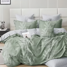 A-ONE 台灣製雪紡棉 床包組, 若綠生活, 床包 180 x186cm + 枕套75 x 45cm, 床包 + 枕套2個