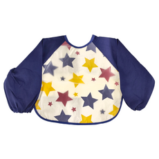 bebehome 日本千趣會 多功能防水衣長袖圍兜, 藍星星, 1件, 1件