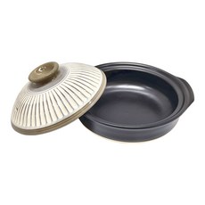 GINPO 銀峯 陶器 萬古燒菊花鍋 粉引(白色)8號 2-3人用/1.9L, 27.5cm, 1個