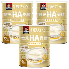 QUAKER 桂格 敏兒HA麥精 成長蔬果配方 6個月以上, 700g, 3罐