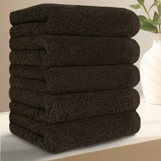 Terrique 高級飯店毛巾 200g 40支精梳棉, 5個, 深棕色