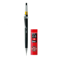 Pentel 飛龍文具 PG5-AD 製圖自動鉛筆 + Ain Stein 0.5mm B 鉛芯 1組, 2件