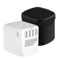 INON 5埠海外旅行用USB C型多功能轉接頭 白色 IN-TA510C, 1個