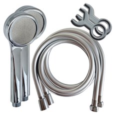 DOOJIN 增壓手持式蓮蓬頭+韓國製造防纏繞沐浴軟管 2m+板手組, 2組