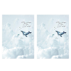 鯨魚 精裝窄版20孔夾, 藍色, 2個