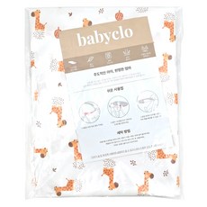 babyclo 印花長袖一體式防漏圍兜, 棕色長頸鹿, 1入, 1個