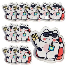 Gold Pang 貓與小狗角色迴紋針 壓克力夾子 貓沙發, 1入, 10個, 4.9 x 4.2 cm