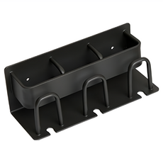 Living Gonggam 免鑽孔牙刷架 刮鬍刀牙膏架 + 漱口杯組 3格 灰色 1入, 1個