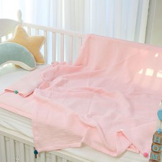 hwamo baby 孩童用3層紗布防水墊+被子+枕頭, 蜜桃粉, 1組