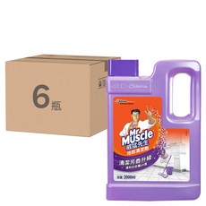 Mr Muscle 威猛先生 地板清潔劑 清潔芳香升級 溫和近皮膚pH值, 2L, 6瓶