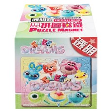 HUNDRED PICTURES 百耘圖 Disney Pixar Fluffy 甜夢系列 棉花糖拼圖磁鐵 HPD0116036, 1個, 16片