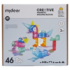 mideer 多彩透光磁力積木 46PCS, 多色, 1盒