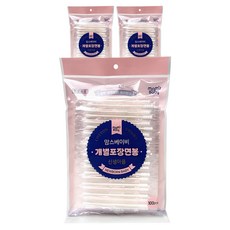 Mom's Baby 新生兒獨立包裝棉籤, 100入, 3個