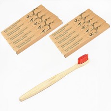 칼리오페 박스 대나무 칫솔 레드, 10개, 1개입