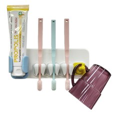 Silibath Hug 多功能家庭3人矽膠牙刷架 + 牙膏架, 1個, 白色