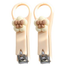 귀여운 미니 손톱깎이 크림 작은 꽃, 혼합색상, 2개