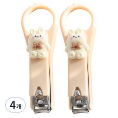 可愛迷你指甲剪 奶油色蝴蝶結兔子, 4個, 混色