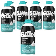 Gillette 吉列 刮鬍泡 敏感肌膚 美國製 4602 黑藍色, 6個, 311g