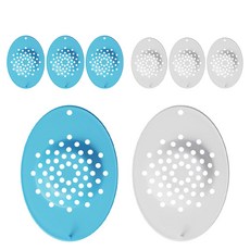 Lens Catch硬式隱眼洗手台防掉落矽膠墊, 藍色 + 白色, 4組