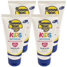 BANANA BOAT 香蕉船 淨護兒童防曬乳液 SPF50+ 防水耐汗 海洋珊瑚友善配方, 90ml, 4條