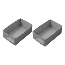 Joeki 布藝衣服收納框, 灰色, 2個