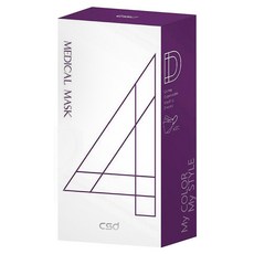 CSD 中衛 成人4D立體口罩 20.5 x 8cm, 炫霓紫色, 20片, 1盒