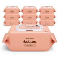 도담이 로즈골드 유아 물티슈 캡형, 10개, 100매, 40g