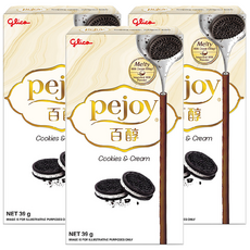 Pejoy 百醇 黑餅乾甜心棒 日本原裝進口 亞洲限定口味 香濃酥脆爽口餅皮, 39g, 3盒