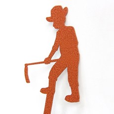 SteelDeco 花盆裝飾 小農夫C 花盆插牌 粉體塗裝, 褐色