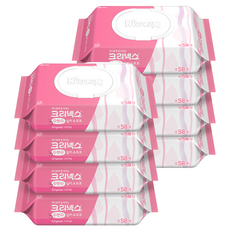 크리넥스 수앤수 실키 소프트 오리지널 물티슈 캡형, 43g, 58개입, 8개